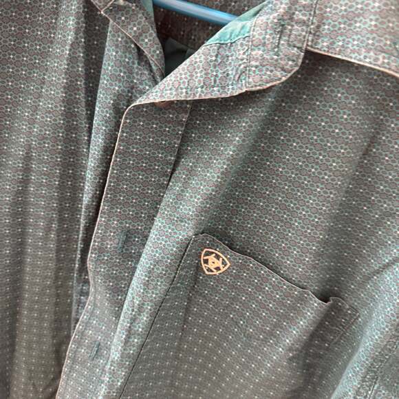 Ariat Men's Pro Series Porter Dark Teal Classic Fit Shirt - Picture 3 of 6